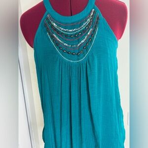 iZ Byer Teal Sleeveless Blouse Women’s Small